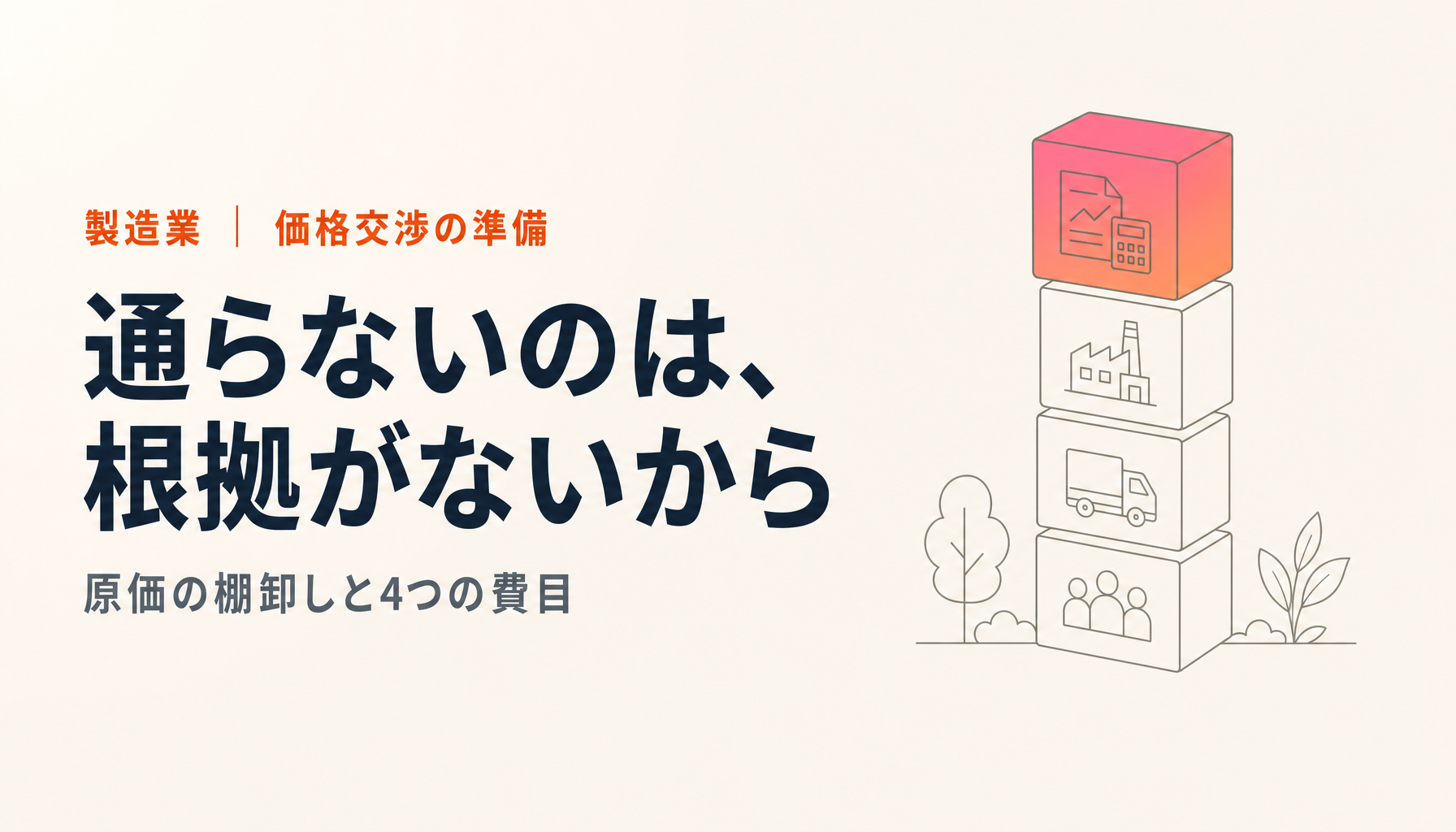 価格交渉の進め方|原価の棚卸しから4費目に分けた申込みまで