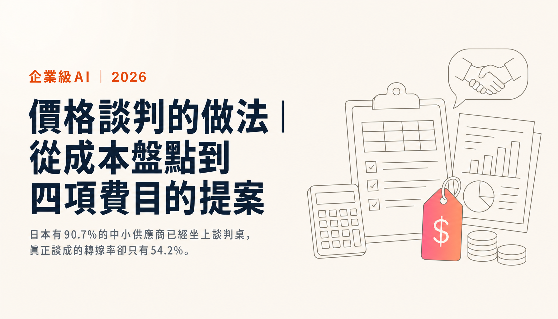 價格談判的做法｜從成本盤點到四項費目的提案