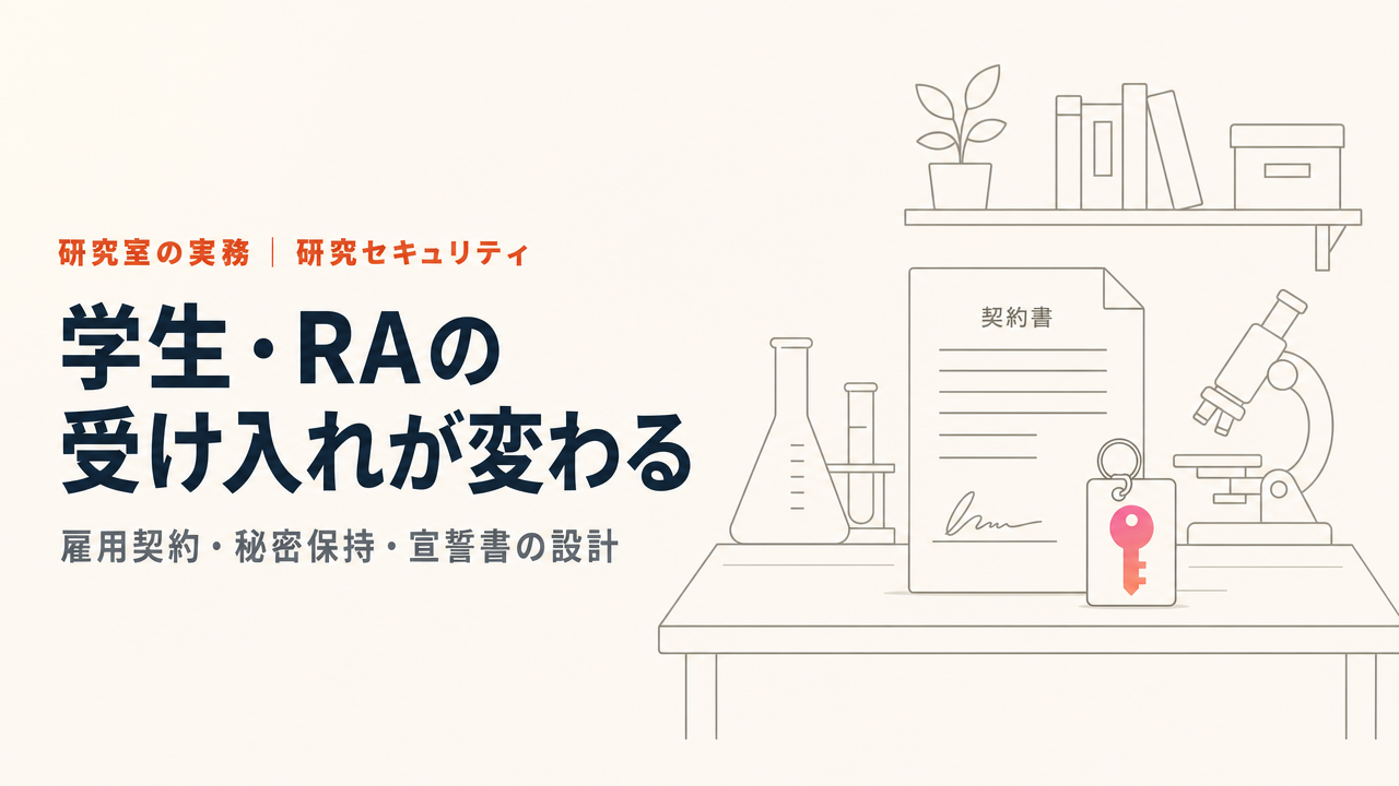 学生・RAの受け入れ実務が変わる|研究セキュリティと雇用契約・秘密保持・宣誓書