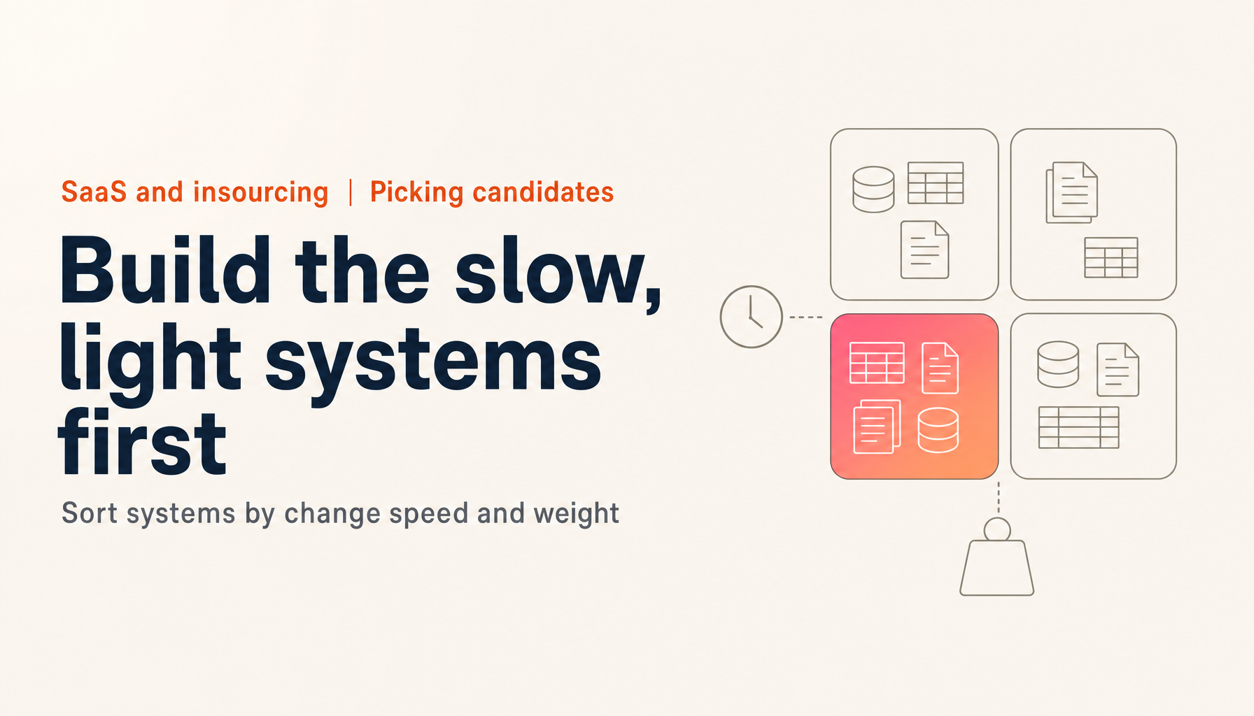 Which Business Systems Can You Build Yourself? Sort Them by How Often the Data Changes