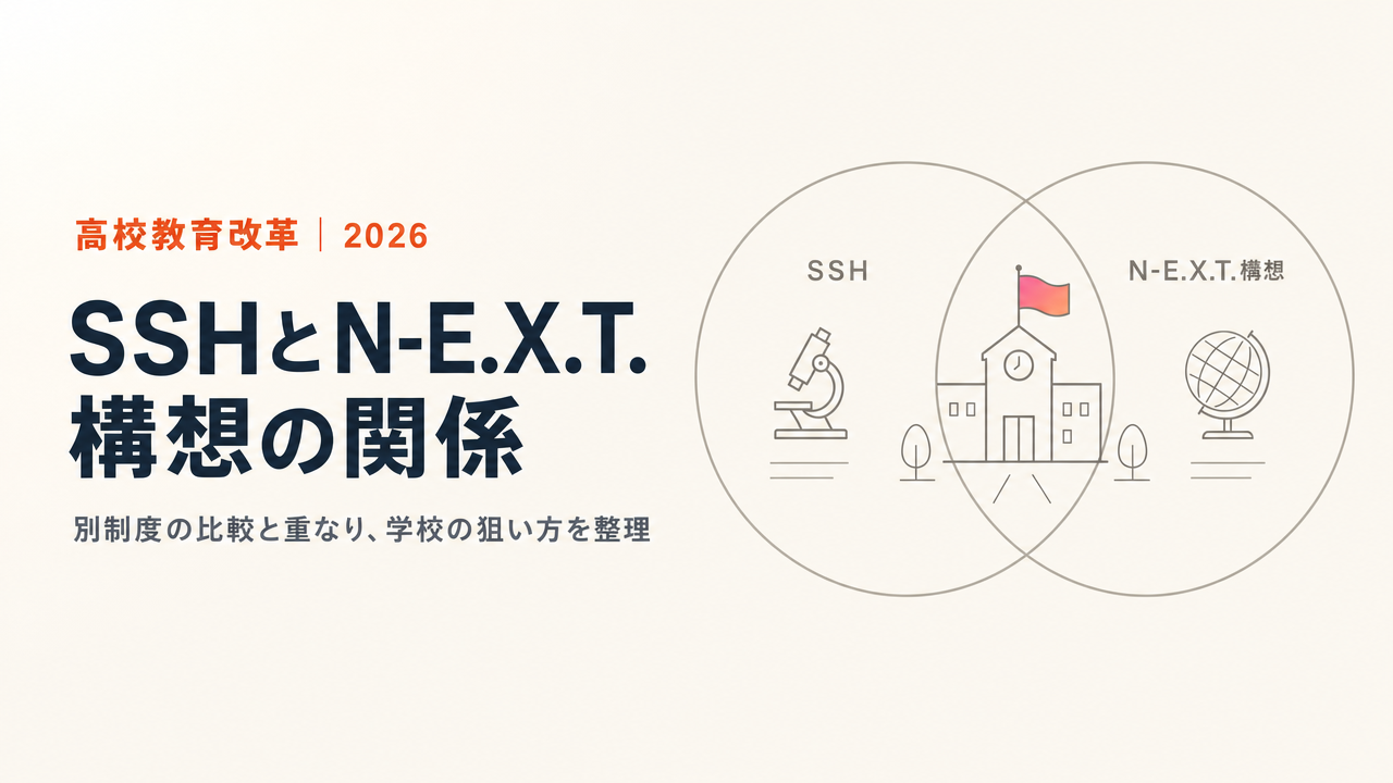 SSHとN-E.X.T.ハイスクール構想はどう関係する?両制度の比較と学校が取るべき戦略