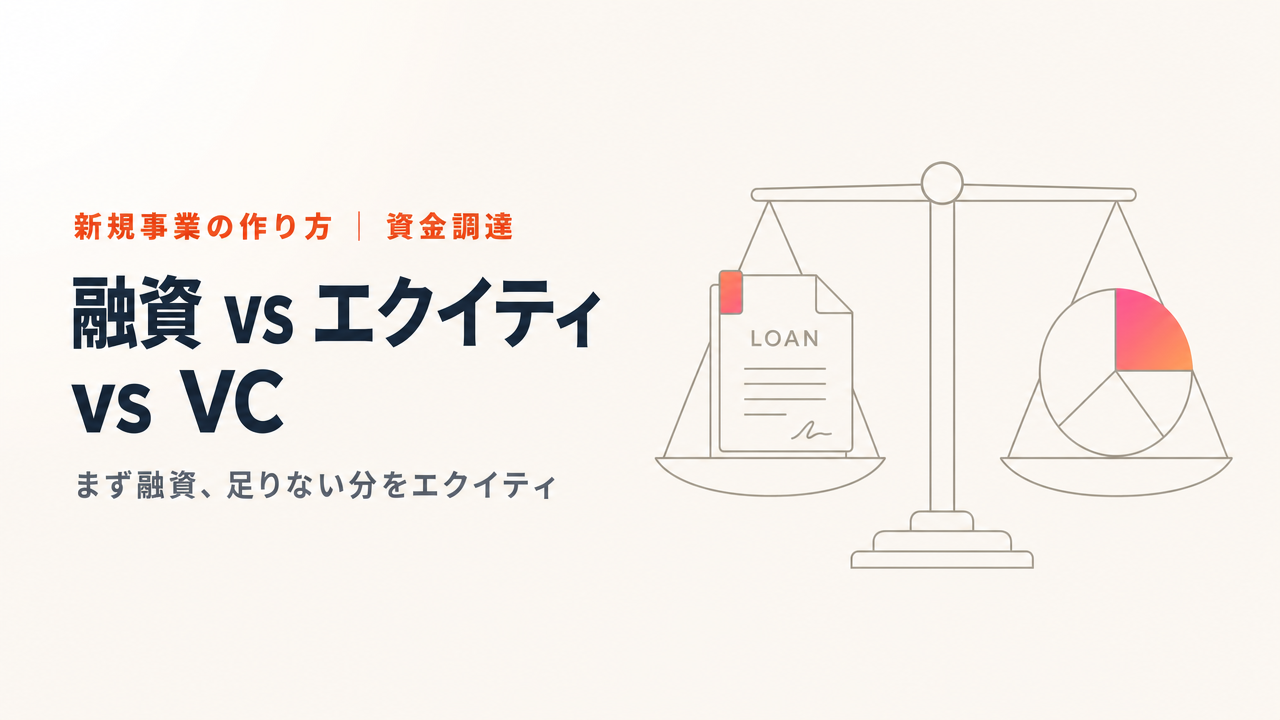 資金調達の選び方|融資とエクイティとVCの違いと、まず融資という鉄則