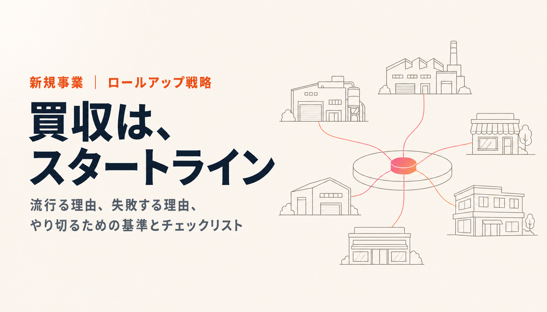 スタートアップのロールアップ戦略が流行る理由と、それでも3分の2が失敗する理由|古い産業のPMI、事業承継としての意味、デットとエクイティの使い分け、買収基準、買収後のトラブル、実施前チェックリスト