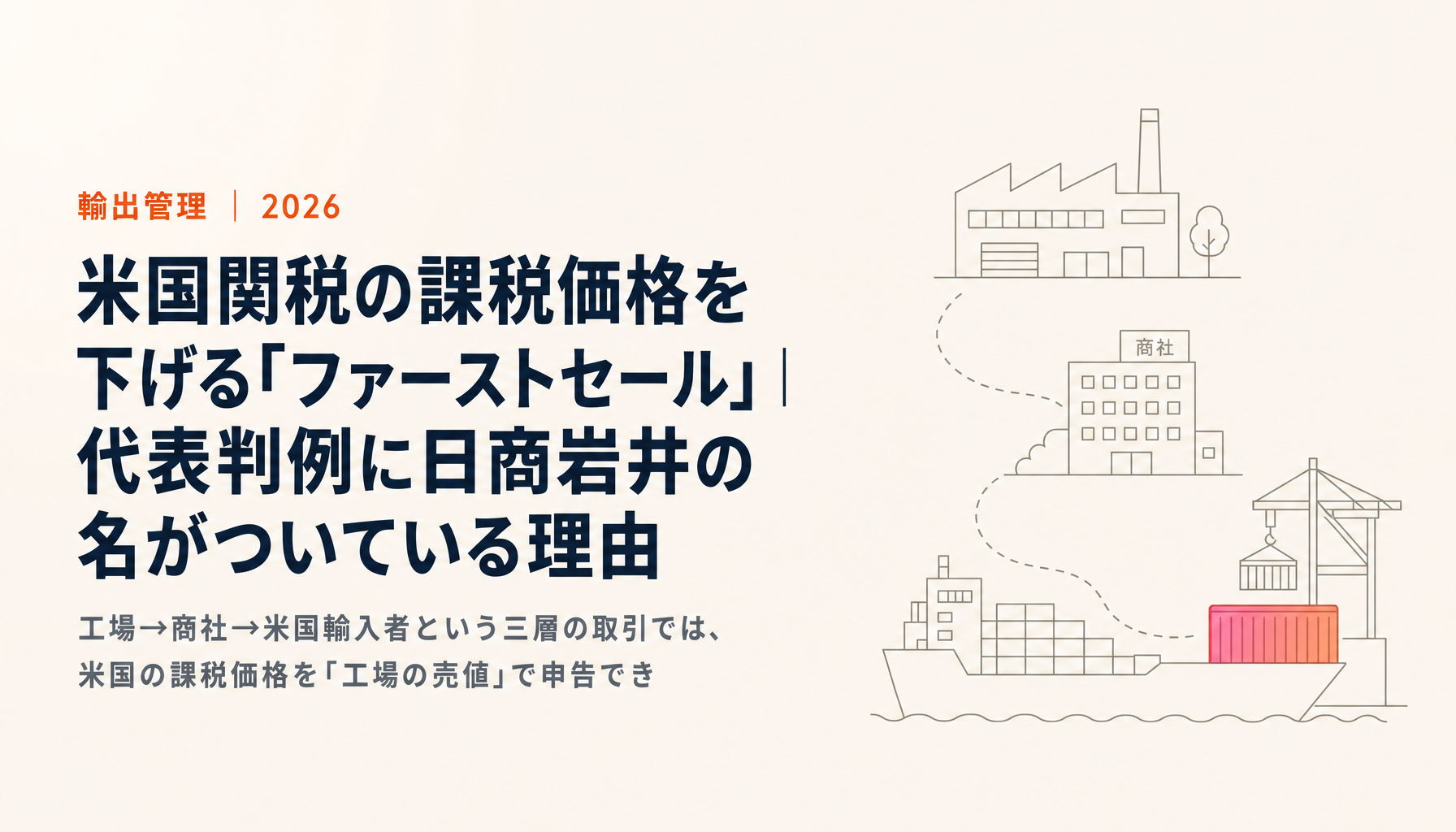 米国関税の課税価格を下げる「ファーストセール」|代表判例に日商岩井の名がついている理由