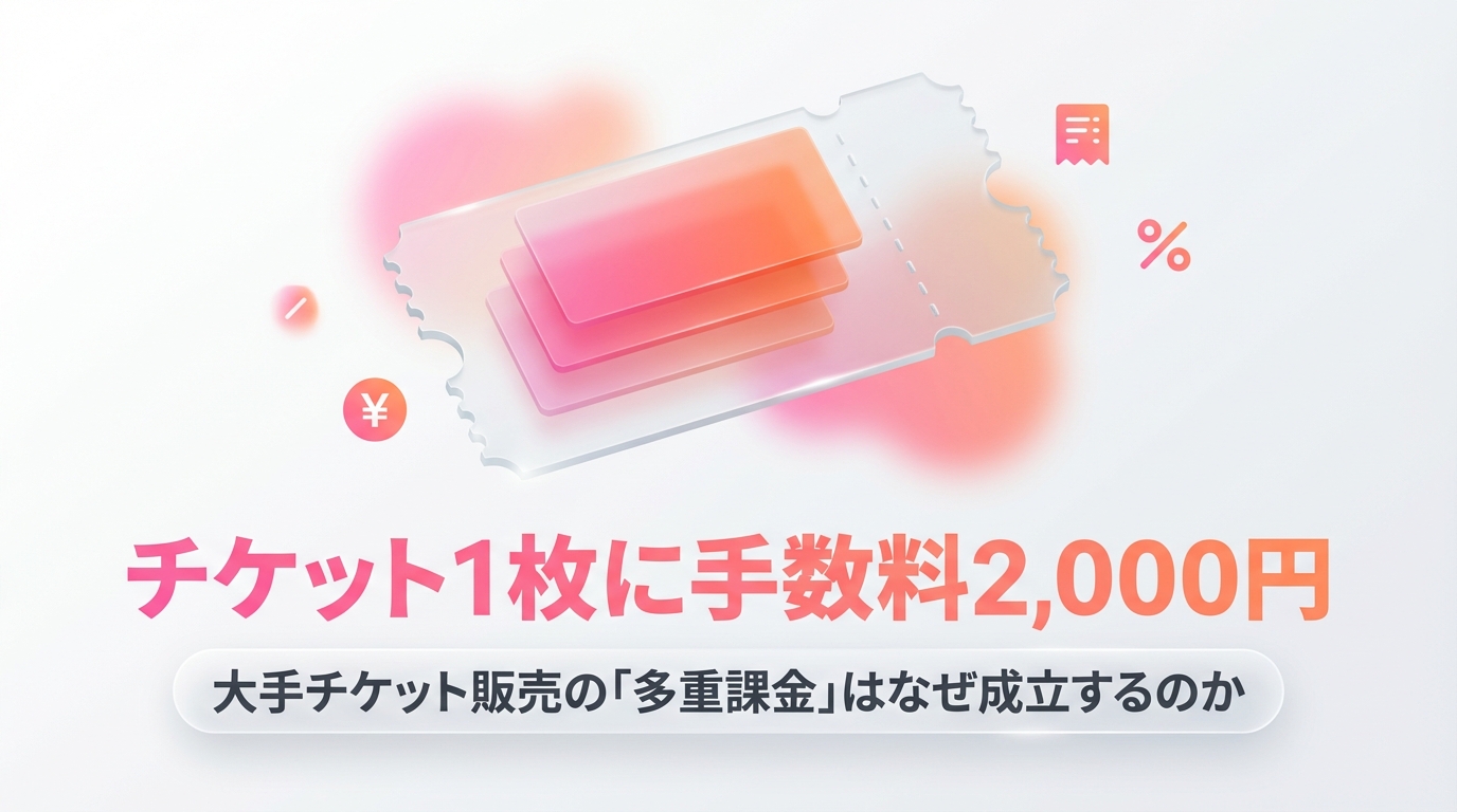 チケット1枚に手数料2,000円――大手チケット販売サービスの「多重課金」はなぜ成立するのか