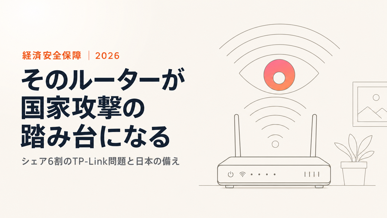 海外製ルーターの安全保障リスクが問われる日——TP-Link問題が突きつける、日本のサプライチェーンの信頼性