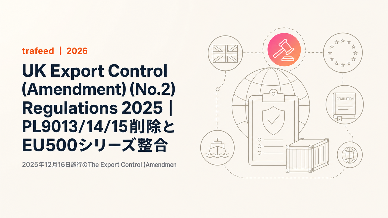 【完全解説】UK Export Control (Amendment) (No.2) Regulations 2025|PL9013/14/15削除とEU500シリーズ整合