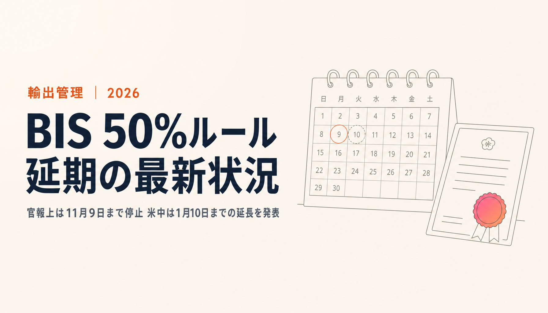BIS 50%ルール延期の最新状況｜11月9日から1月10日に起きること