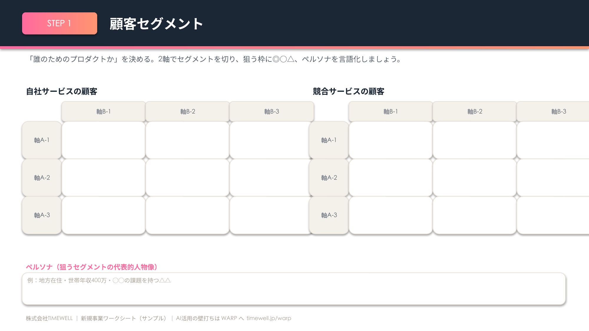 Customer Segmentation Worksheet (editable PPT)