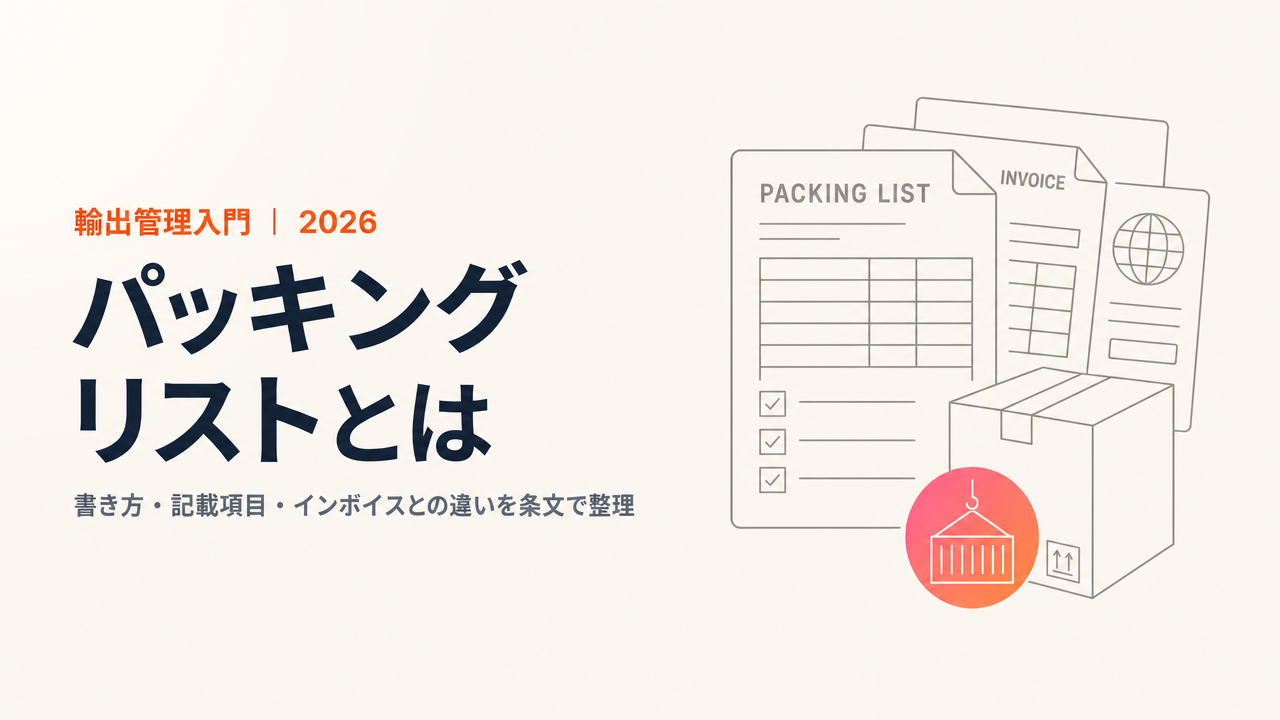 パッキングリスト(梱包明細書)とは?書き方・記載項目・インボイスとの違いを解説