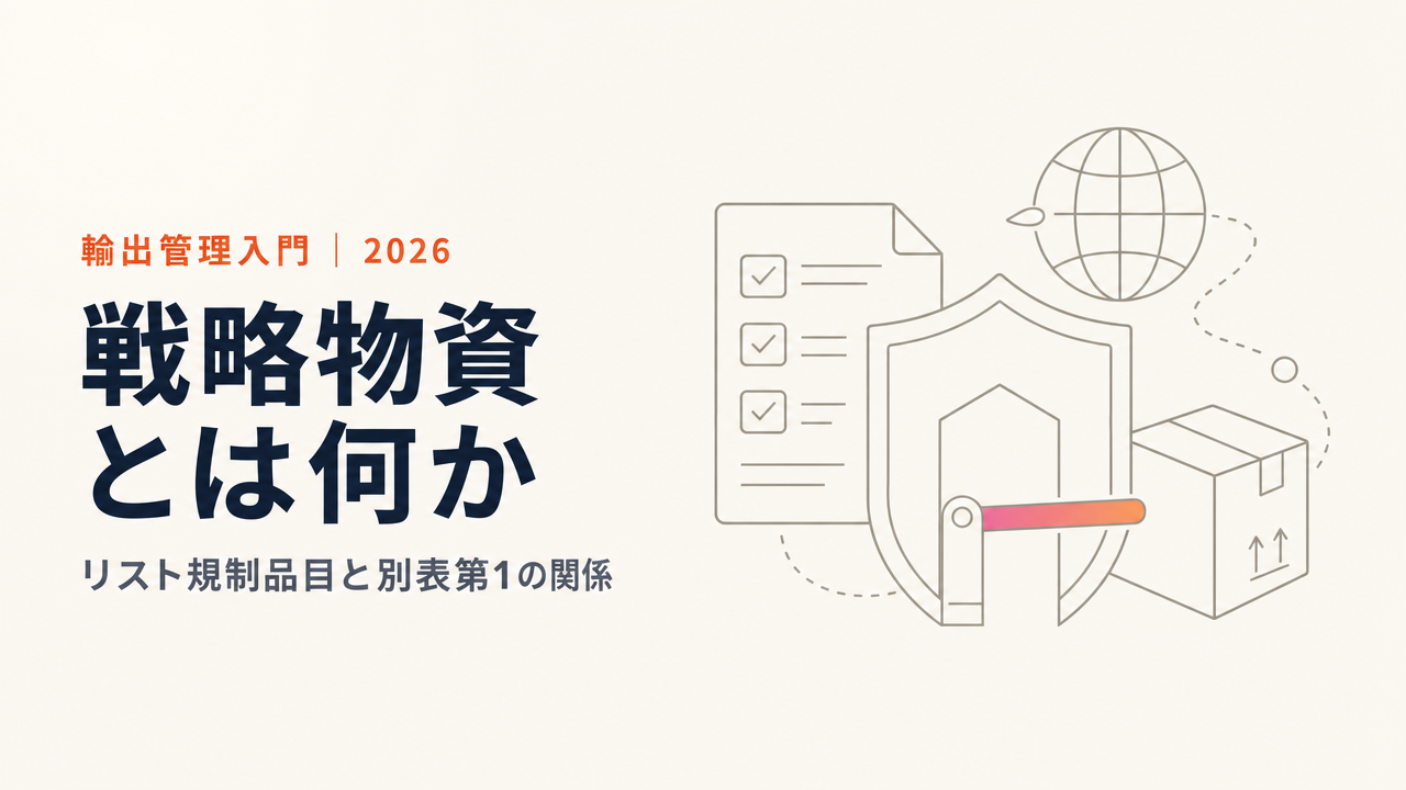 戦略物資とは?武器・デュアルユース品目・輸出令別表第1との関係を条文で解説